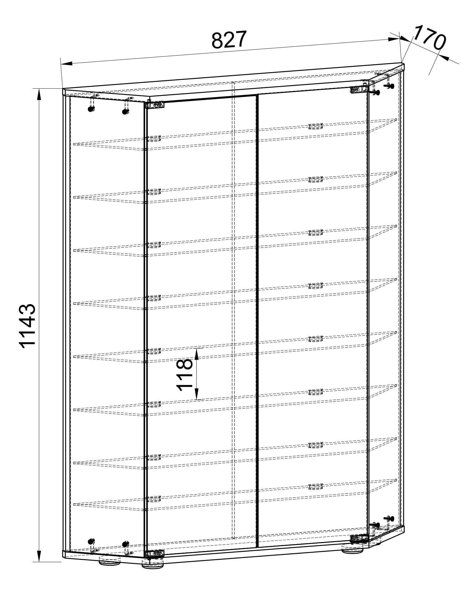 VCM Glasvitrine hängend | Vitrine Glas mit ESG-Sicherheitsglas | Maße ca. H. 114 x B. 83 x T. 17 cm | Hängevitrine Glas | Modern und platzsparend | Glas Vitrinenschrank - Benila XL