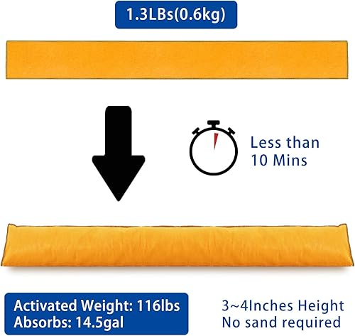 Miniatura 4 de Frienda Barreras de inundación activadas por agua de 17 x 6.5 pulgadas para el hogar, bolsas de arena sin arena, barreras de agua reutilizables para