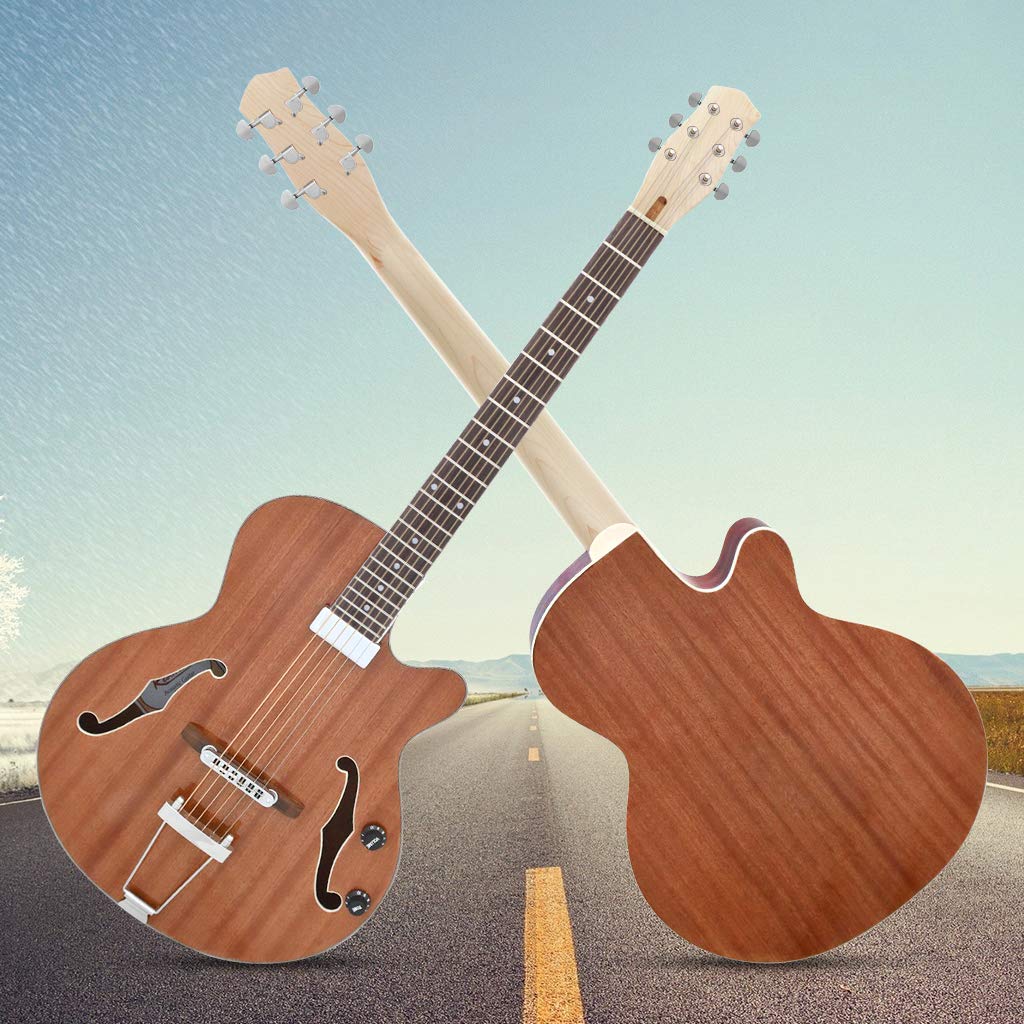 Alnicov E-Gitarrenhals, 22 Bünde, Mahagoni-Hals, Ahorn-Griffbrett, mit weißen Trapez-Punkten, für LP-Gitarren