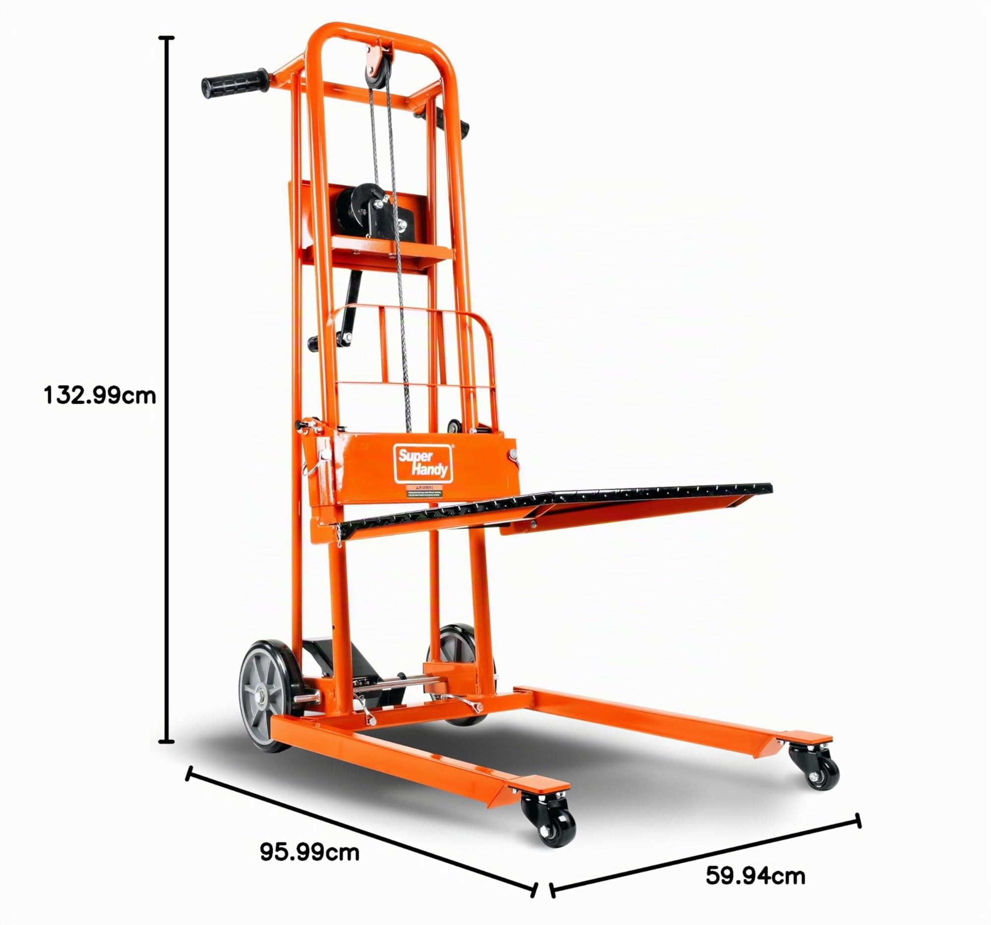 SuperHandy Impilatore per argano elevatore, carrello transpallet, tavolo elevatore, sollevamento forcella, massimo 150 kg, 101,6 cm con ruote 20,3 cm, ruote girevoli
