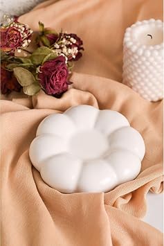 Mithra Life 95 ML Daisy Shaped Ceramic White Turkish Coffee Cup Set MIT1156
