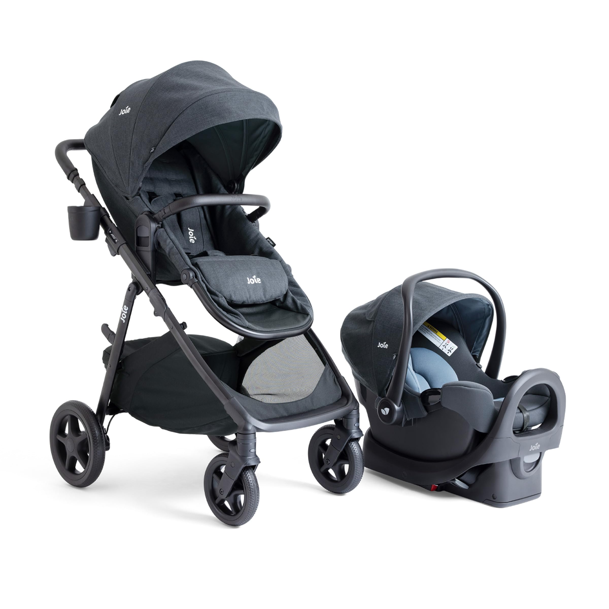 Ginger and Rue Travel System - 4-in-1 Travel System with Lightweight Baby Car Seat and an Included Anti-Rebound Base for Easy Install and Pramette
