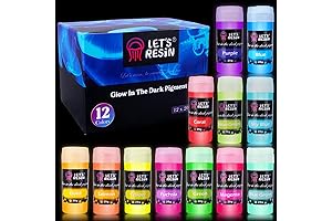 LET'S RESIN Glow in the Dark Epoxy Resin Pigment Powder: 12 Radiant...