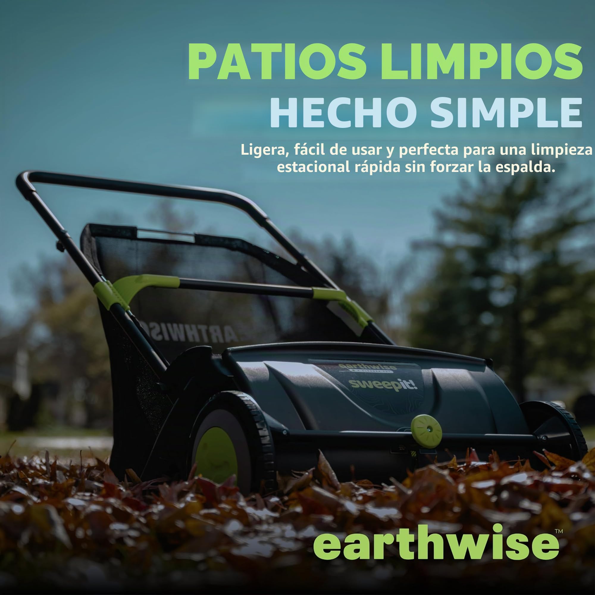 Earthwise LSW70021 - Barredora de césped, 53,3 cm de Ancho, Color Negro
