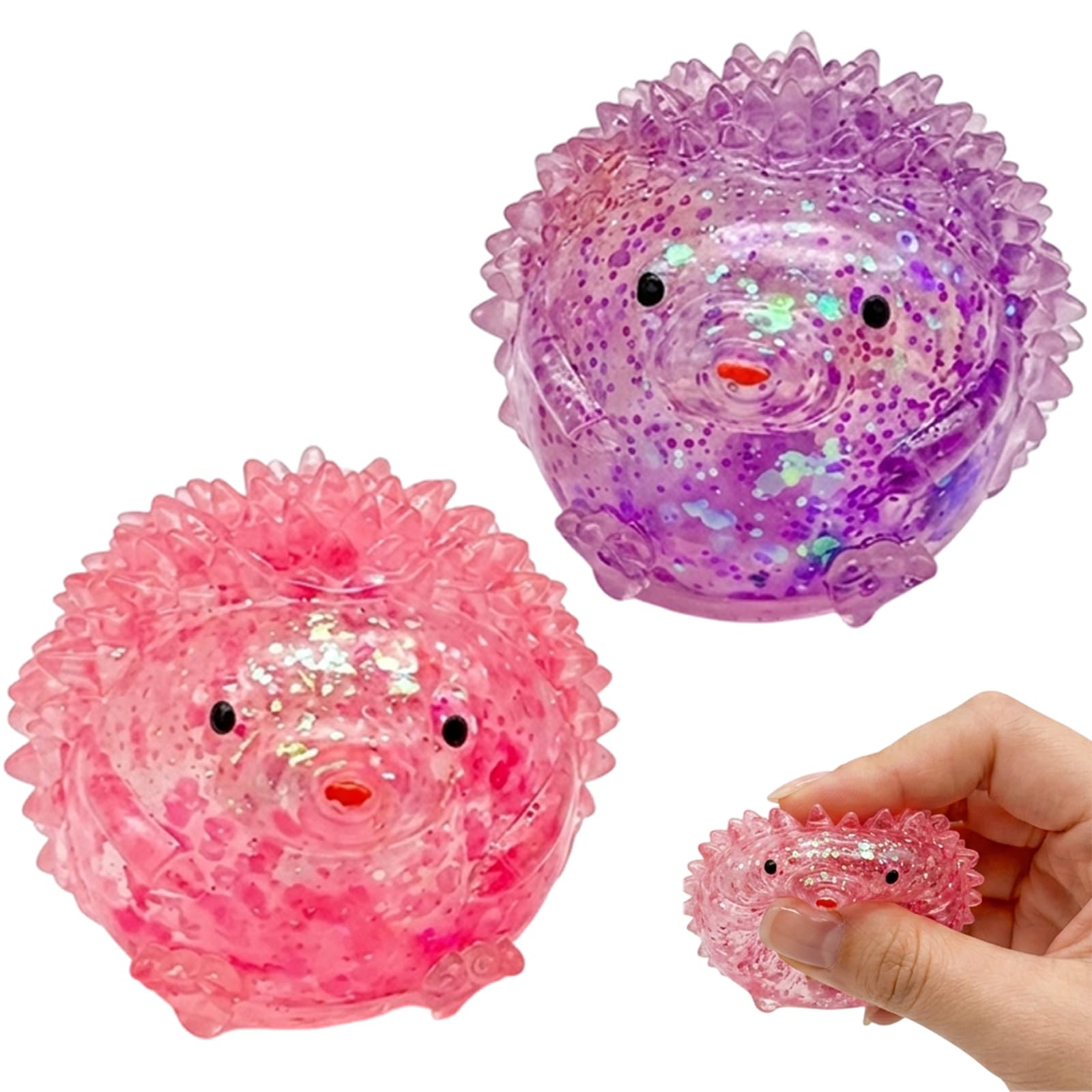 GWZTIO 2 PCS Hedgehog Squishy,Random Colors, Sugar Squishy with Soft Slow-Return Texture for Desk Display and Collectible Arrangements