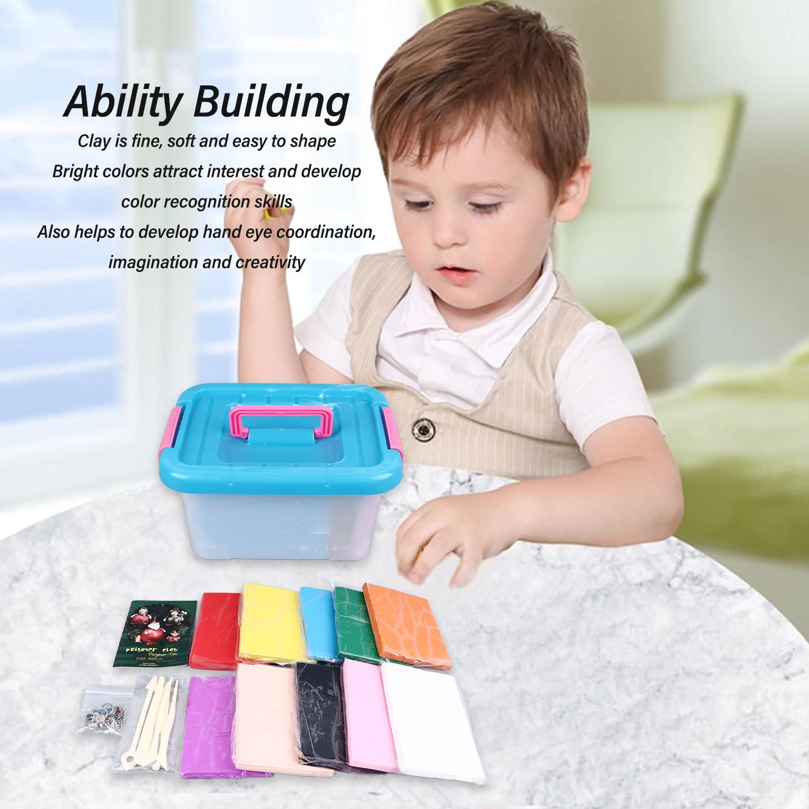 Juego de Arcilla para Modelar de 10 Colores, 250 G Cada, Kit de Arcilla para Modelar para Niños, Kits de Inicio de Bricolaje, Herramienta de Escultura para Niños, Adultos, Artistas