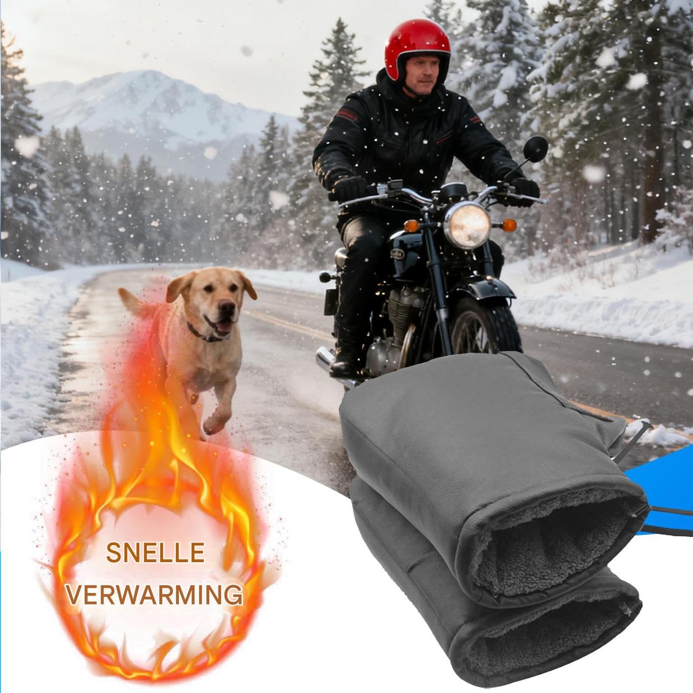 Guanti Per Manubrio Motocicletta Confortevole Termico Elettrico | Inverno ATV Protezione Per Le Mani Muffole Per Uomini Donne Motociclisti Motoslitte Dirt Bike Pendolari Guida Touring