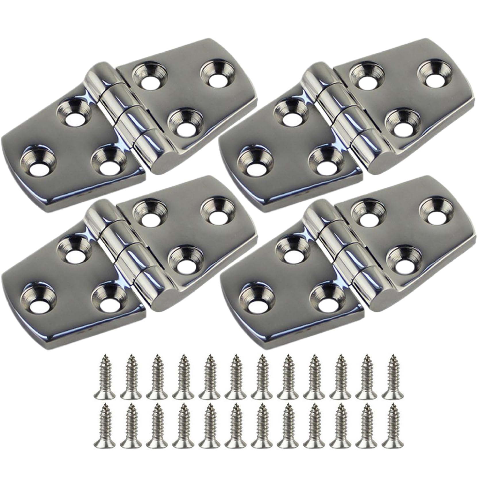 Charnières de porte pour bateau et camping-car - Lot de 4 charnières inox 316 de 7,6 x 3,8 cm