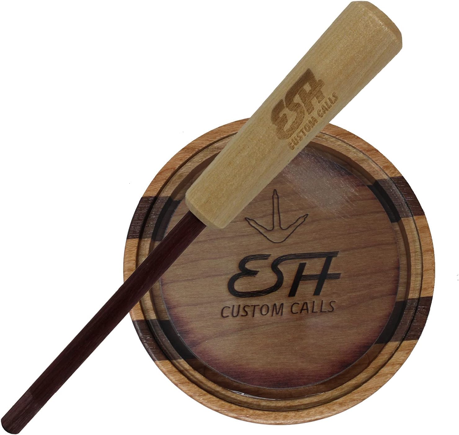 ESH Glass Slate Turkey Call - Double Sided with Purple Heart Striker, Flip Over Turkey Caller for Hunting, Premium Turkey Hunting Accessories - Easy to Use for Beginners and Pros