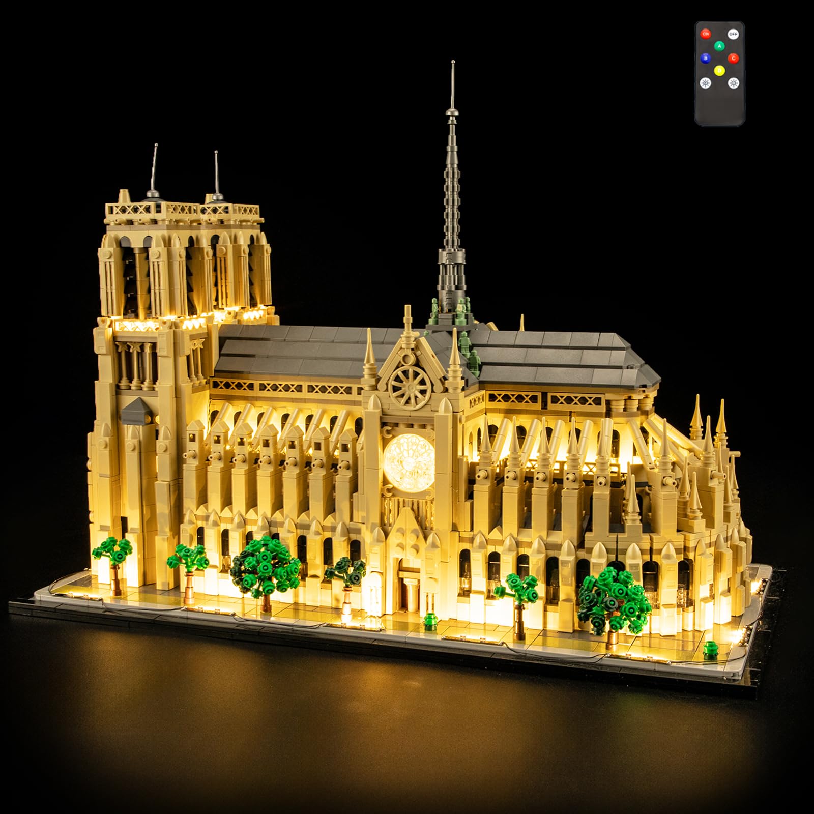 LIGHTAILING Light For Lego-21061 Notre-Dame de Paris - Led Lighting Kit Compatible With Lego Building Blocks Model:Remote-Control Version - NOT Included The Model Set