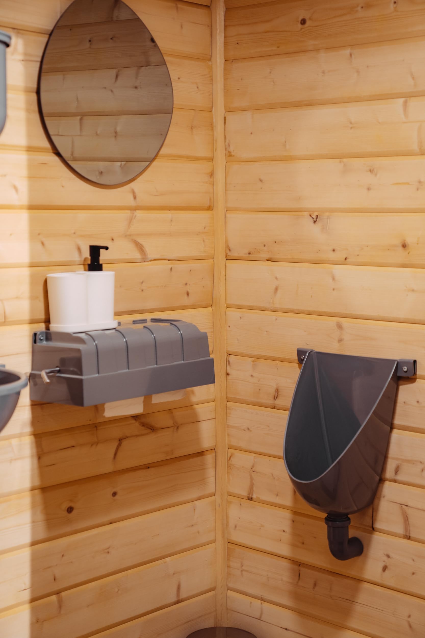 Urinal Kunststoff einfach und wasserlos, mit Schlauch und Schlauchschelle für Camping Garten Keller Baustelle WC, Made in Europe
