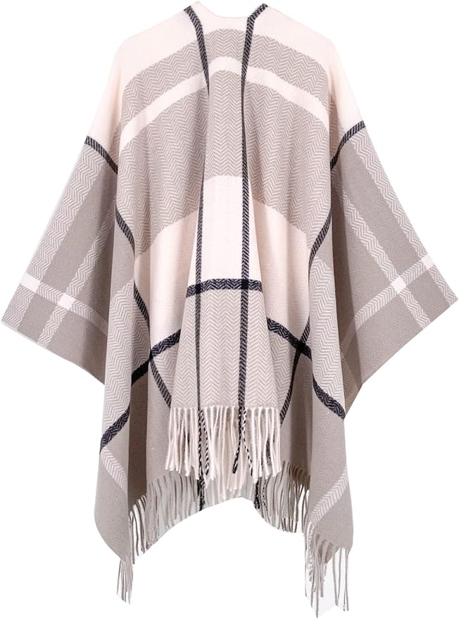 Elegante Dames Sjaal Cape, Zachte Open Cape, Perfect voor Lente, Herfst & Winter