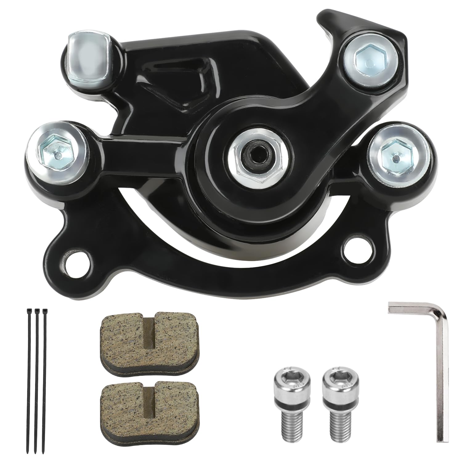 FVRITO Front Disc Brake Caliper with Brake Pads Compatible with SYX Moto 50cc Dirt Bike SSR X-Pro Mototec Coolster Apollo 47cc 49cc 2 Stroke Engine Pocket Bike Mini ATV Quad 4 Wheeler Go Kart Parts