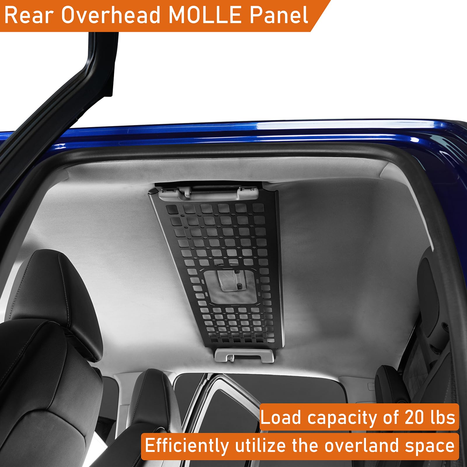 Hooke Road Overhead MOLLE Panel Cargo Rack for 2015-2022 Chevy Colorado & GMC Canyon Accessories (Crew Cab Only), Interior Storage Shelf