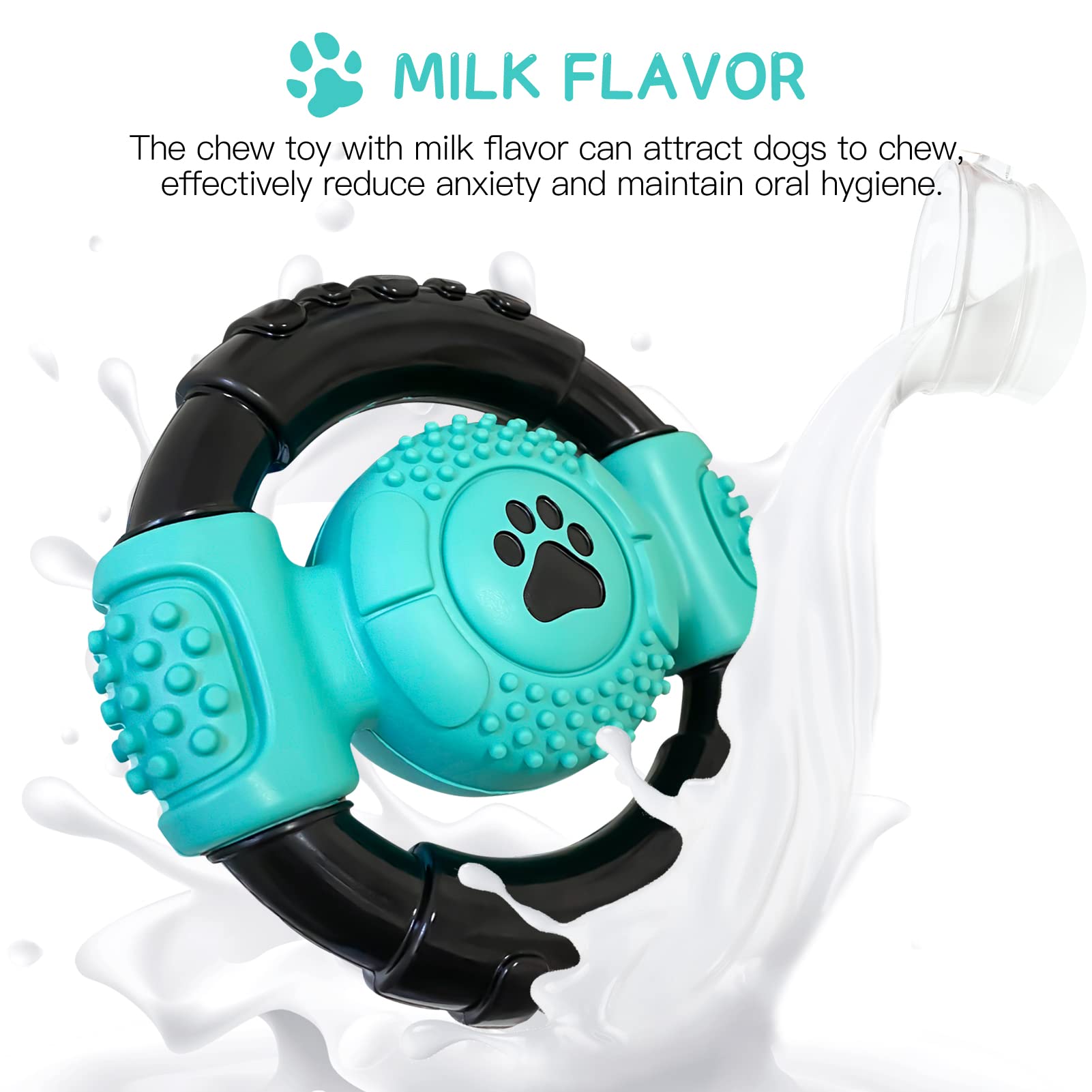 Juguetes para Perros para masticadores agresivos, Juguete Indestructible para Perros medianos y Grandes, Juguetes Resistentes con Sabor a Leche para mantenerlos ocupados