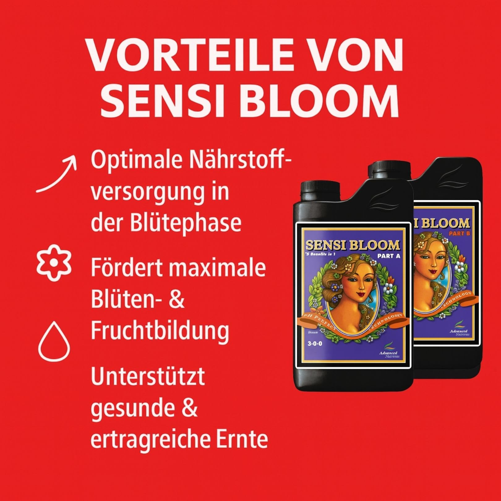 Weedness Advanced Nutrients pH perfect Sensi Bloom A&B 5 Liter - NPK Dünger Grow Anbau Indoor Erde Flüssigdünger Organischer Bio