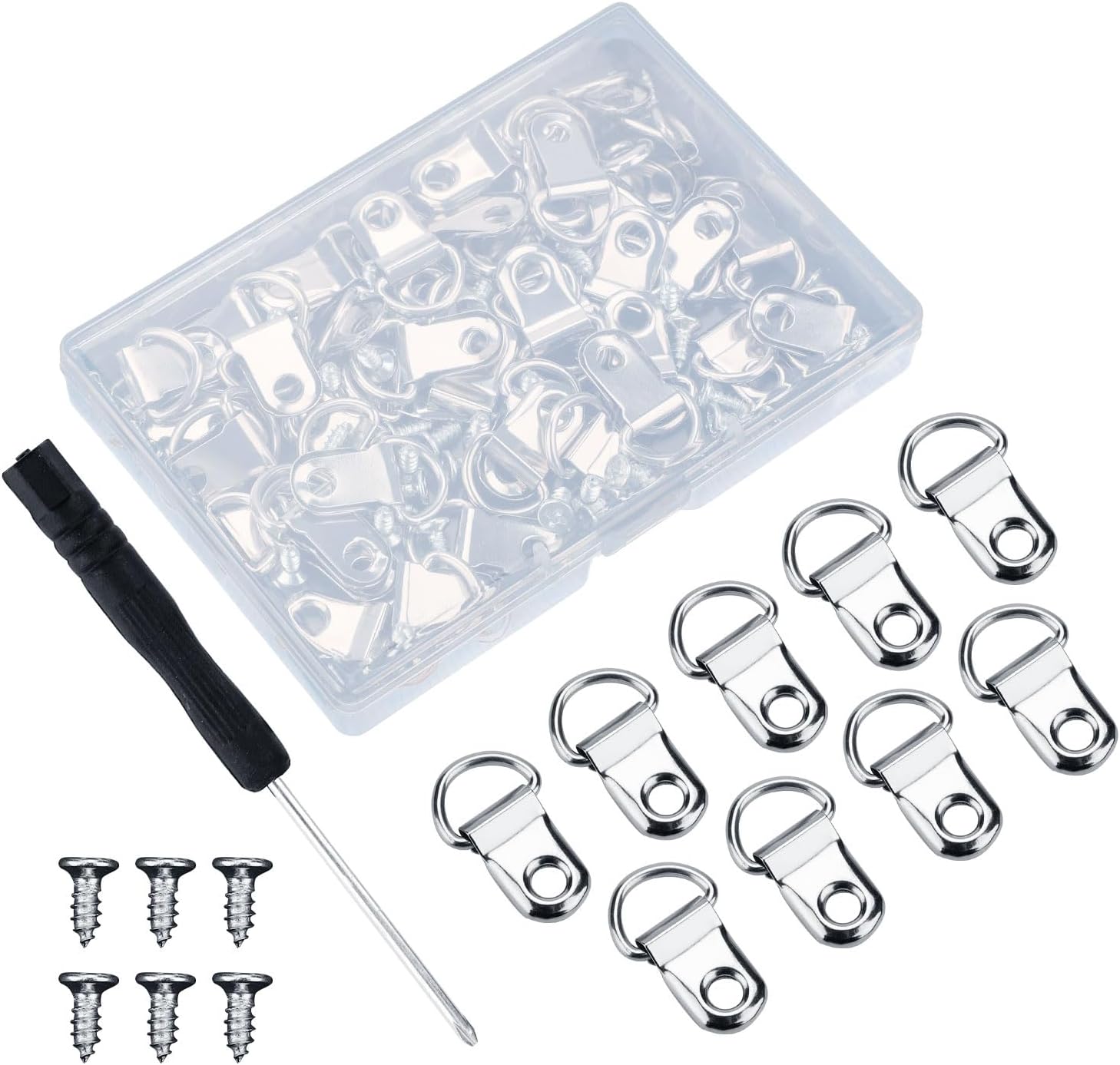 PRVCFZ 50 Piece D Ring Picture Hangers,Heavy Duty D Ring Picture Hangers Kit,Picture Hanging Kit