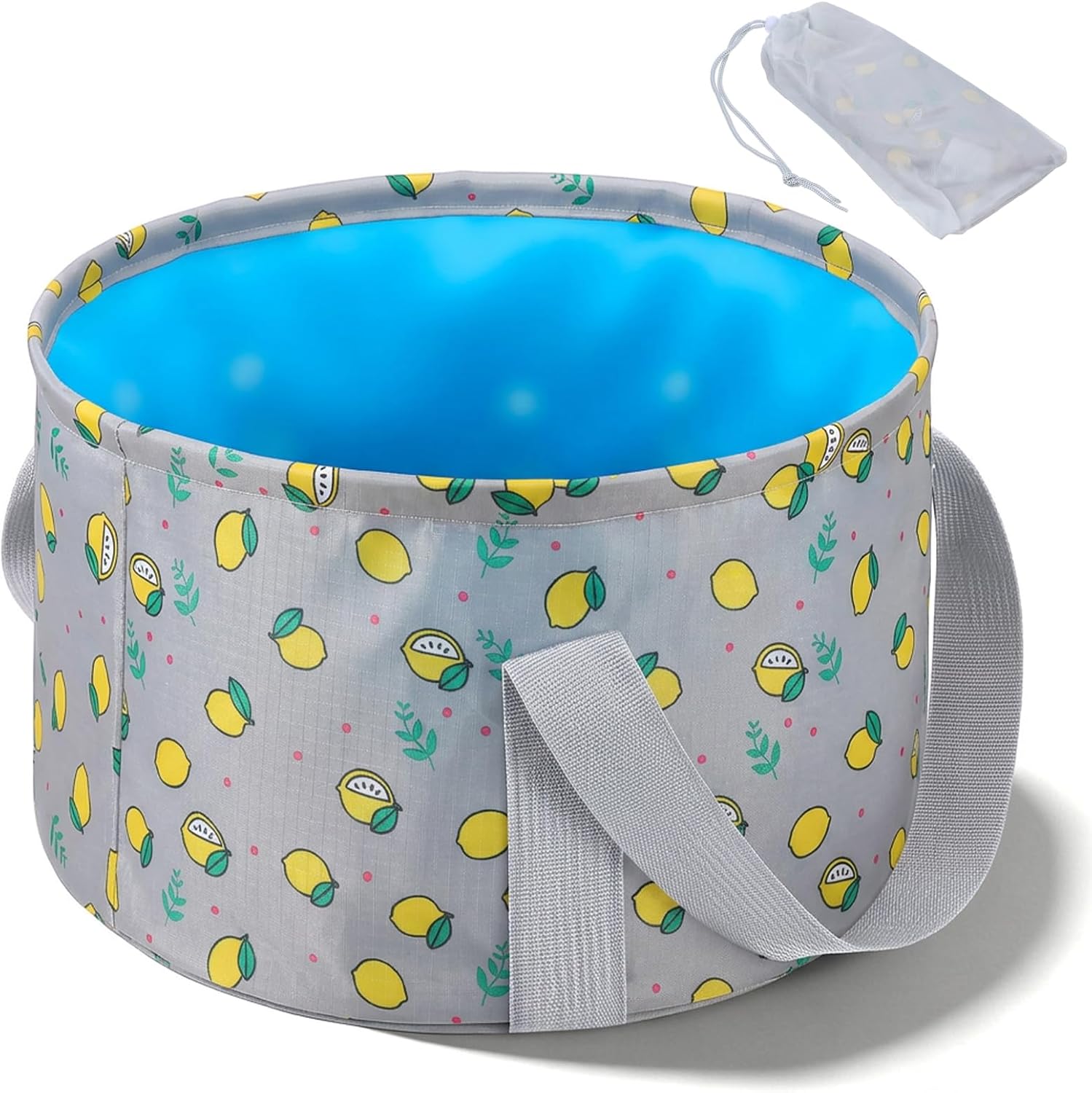 Cubo Plegable para Remojar Pies, Tina Portátil Gris