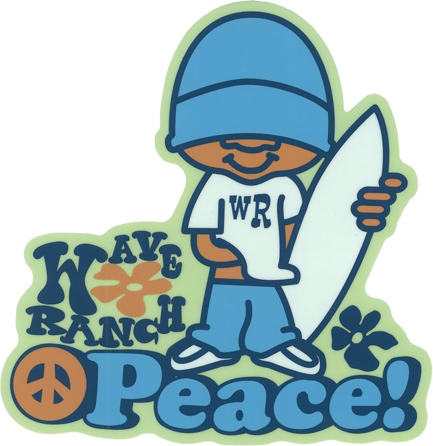 Amazon.co.jp: 東洋マーク サーフィン WAVE RANCH ステッカー シール R