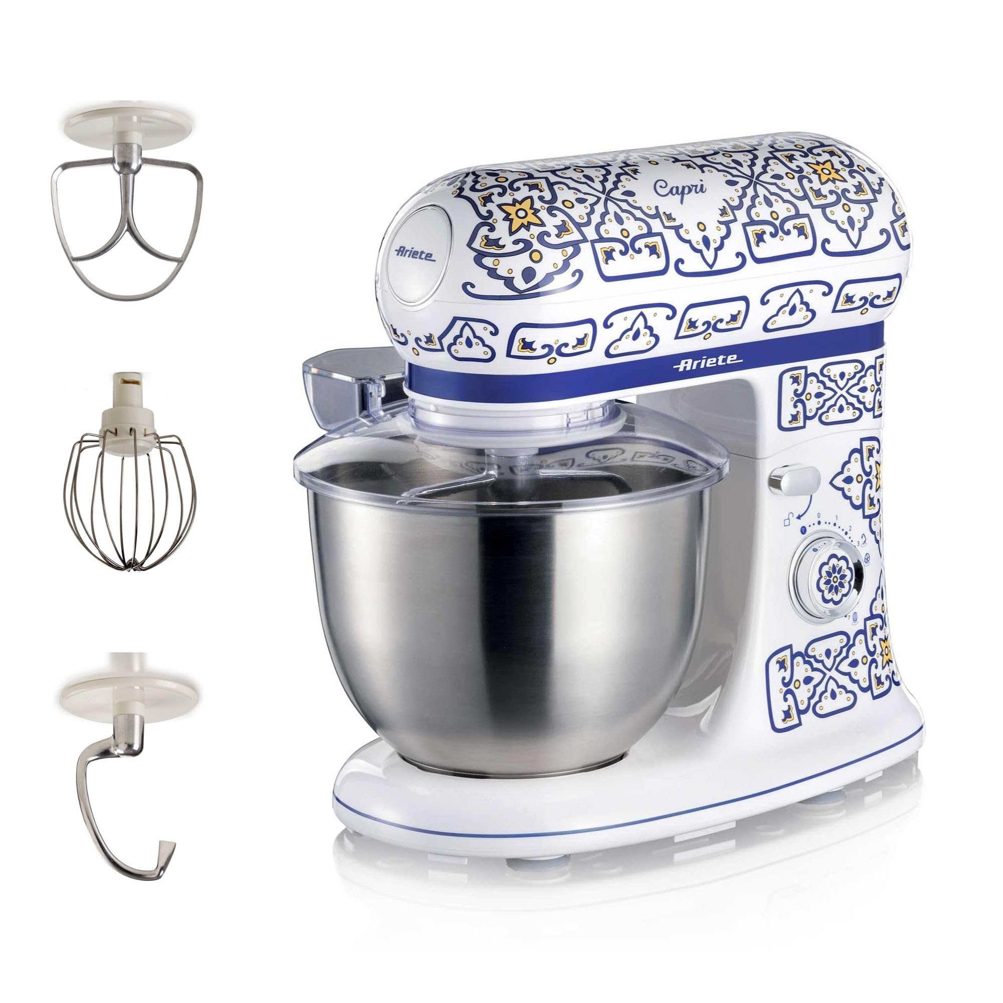 Ariete 1588 Impastatrice Capri, Planetaria, 7 velocità, 2400 Watt, 5,5 litri, Tazza Acciaio Inox