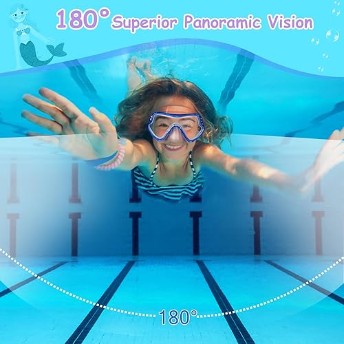 Miniatura 2 de Gafas de natación para niños con cubierta de nariz para jóvenes de 8 a 15 años, antivaho HD Visión Gafas de piscina gafas de natación de agua