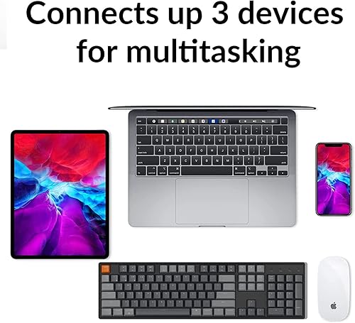 Miniatura 5 de Keychron Teclado mecánico inalámbrico K10 de tamaño completo de 104 teclas, retroiluminación RGB intercambiable en caliente con interruptor marrón