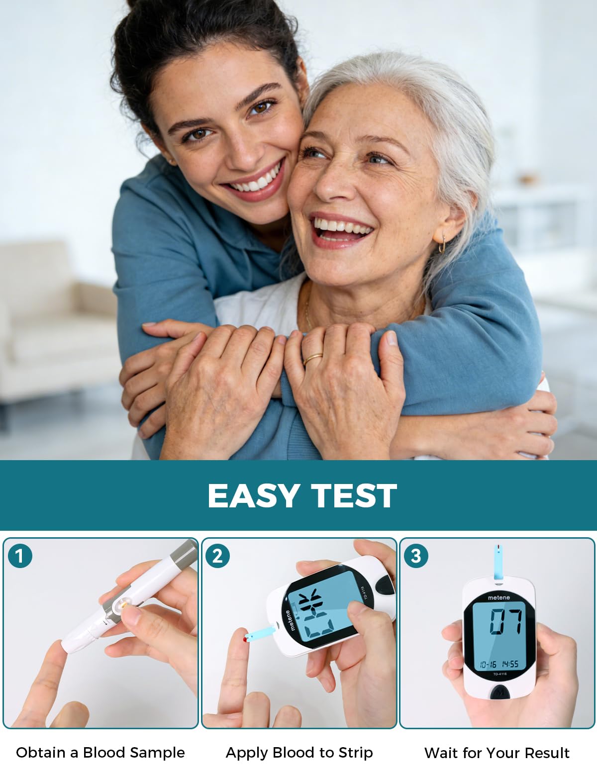 Metene Blood Glucose Monitor Kit - Accurate Diabetes Testing -5 Metene Blood Glucose Monitor Kit - Accurate Diabetes Testing -5