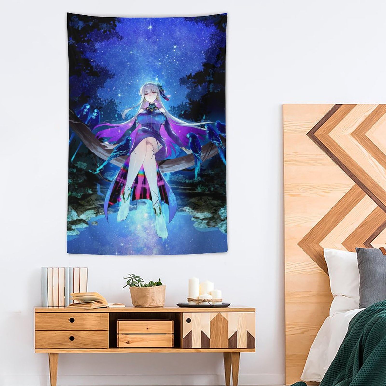 ウォールアート　パープル　ヴィンテージサリー　リメイクタペストリー Amazon.co.jp: タペストリー FGO カーマ 壁掛け ポスター 壁飾り 布