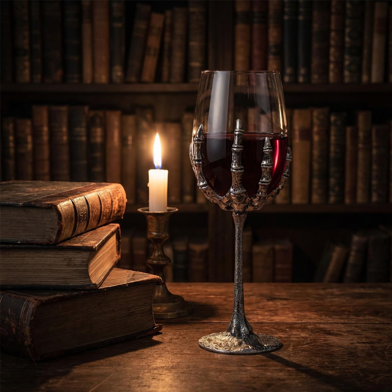Copa de vino de calavera de Halloween, copa de vino de mano fantasma de esqueleto, fiestas y eventos de Halloween, copas de Halloween, copa de mano de esqueleto (E)