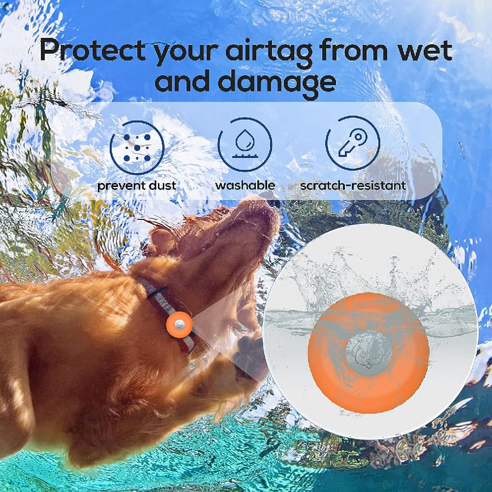 Coque de Protection Compatible pour Apple Airtag Pet Collier, Housse de Protection en Silicone pour Airtags, Anti-Perte - Étui Compatible pour Airtag Collier de Chien et Chat - 2