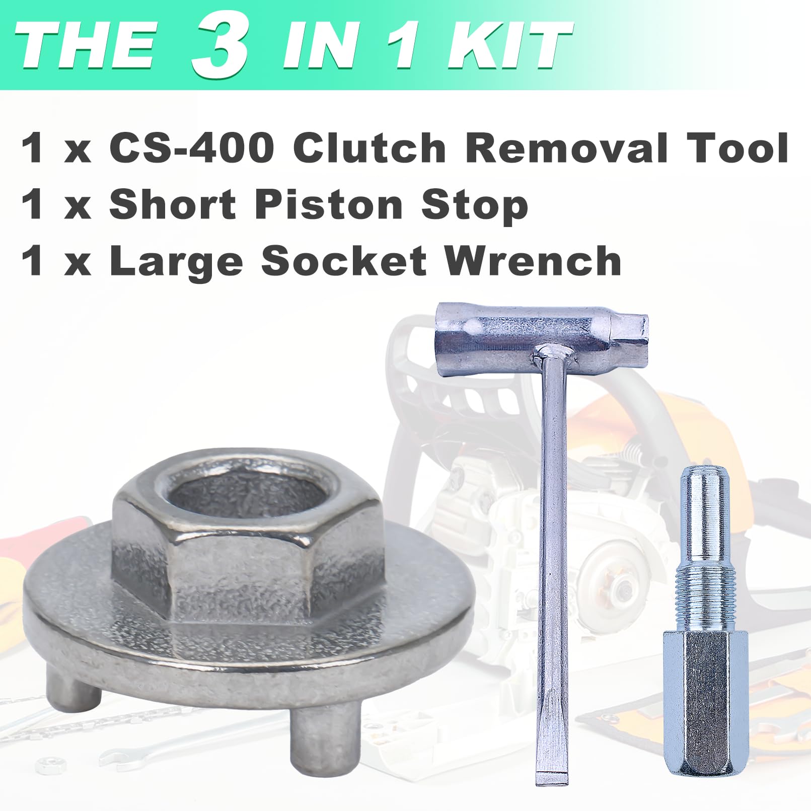 Adefol Strumento di Smontaggio Frizione per Echo CS-400 CS-500 CS-510 Motosega Chiave a Bussola, Strumento di Smontaggio del Cilindro, Sostituzione 89750516133, 89750516132