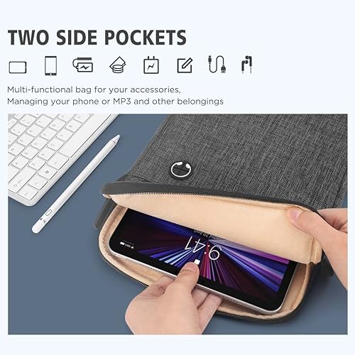 Miniatura 4 de KIZUNA Funda para tableta de 10 pulgadas, resistente al agua, bolsa de mensajero para portátil de 9.7 pulgadas, 10.5 pulgadas, 11 pulgadas, iPad