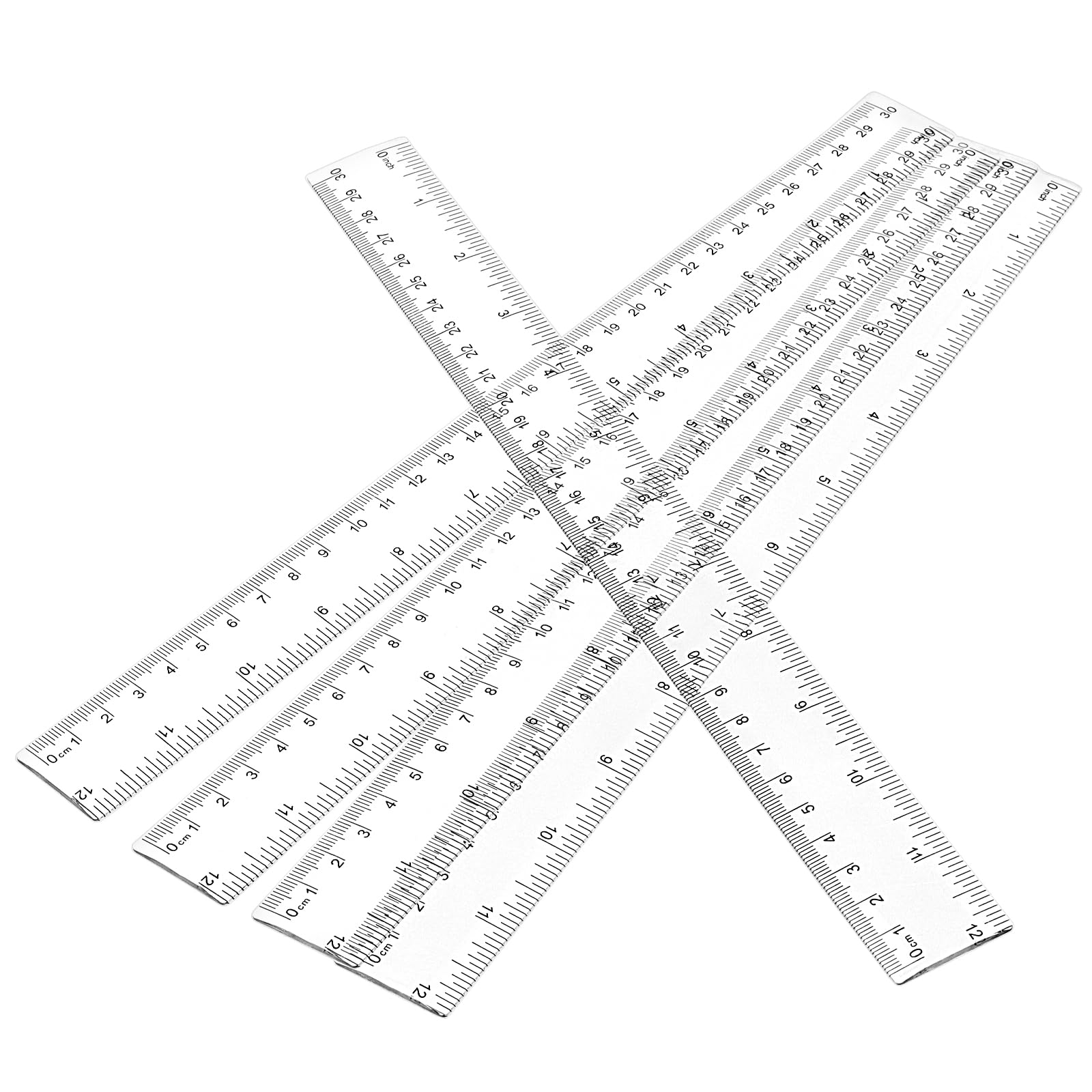 TAICHEUT 72 PCS 30cm/12 Inch Clear Plastic Rulers Bulk, Transparent Straight Rulers for Drawing Design, Measurement - Image 4