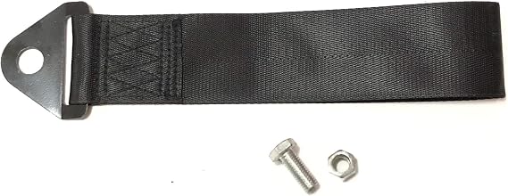 JDM MUGEN POWER Black Racing Drift Rally Car Tow Towing Strap Belt Hook Universal x1