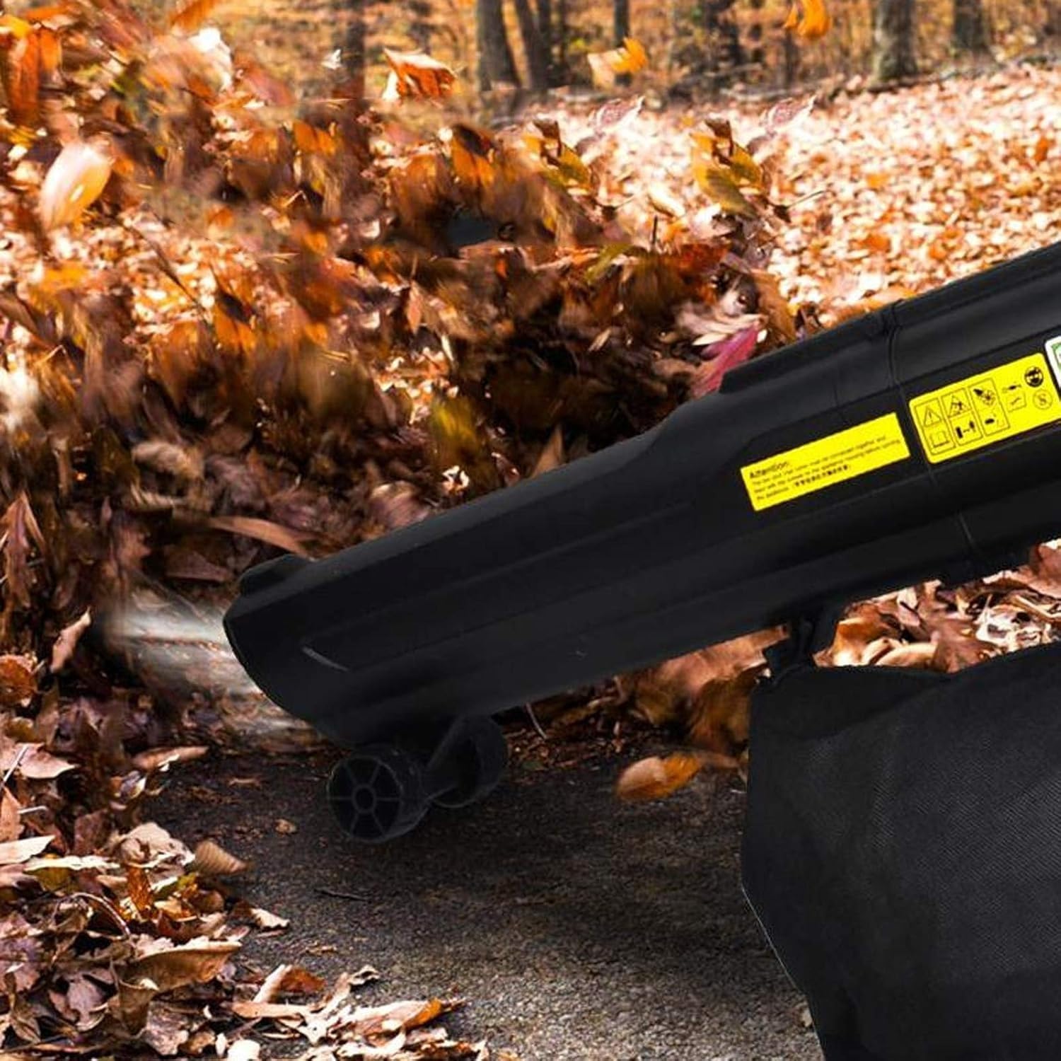 Sopladores de hojas Aspiradora y trituradora de jardín con bolsa recolectora de 45 l, relación de trituración de 15:1, soplador de aire para hojas, polvo, arena, nieve y céspedwlijiang240829