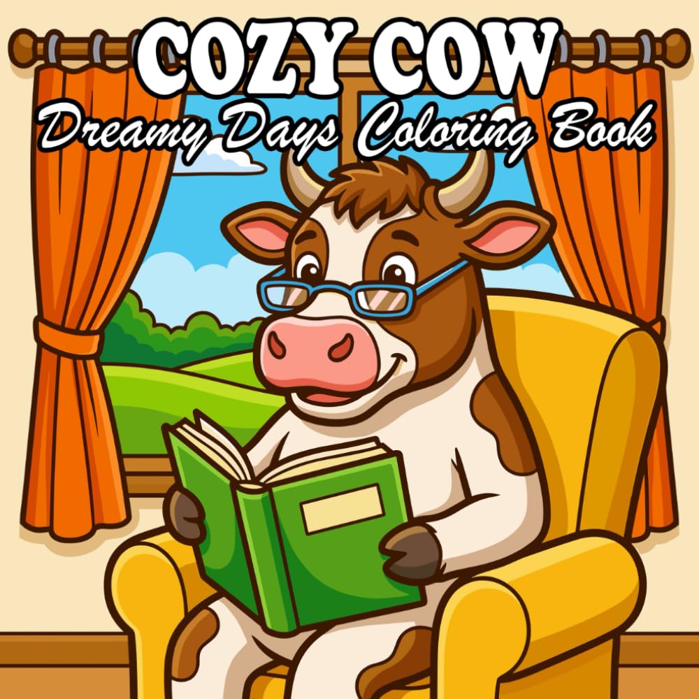Cow Coloring Book: Cute Farm Cows and Cozy Country Scenes