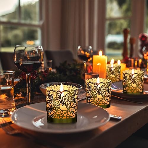 Miniatura 4 de LOVEINUSA 48 portavelas votivas, velas de té dorado, decoración del hogar de hadas (sin parte inferior)