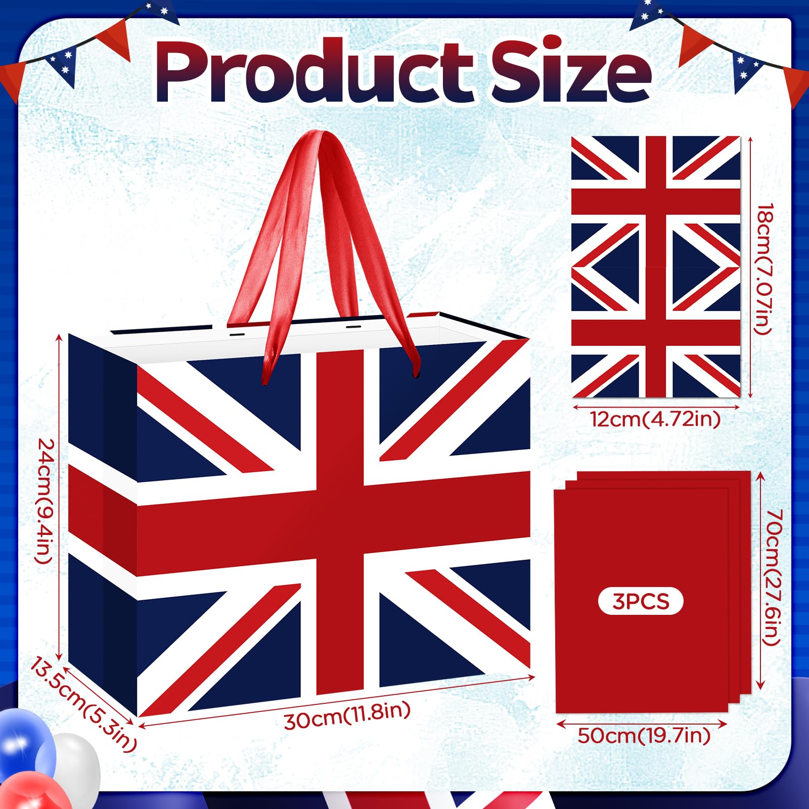 Neptniopllab Great British UK England Flag Gift Bag with Card & Wrapping Papers,United Kingdom Theme Party Decorations Gift Bag for GB National Day of GB,Carnival,Birthday,Goodie Treat Bag