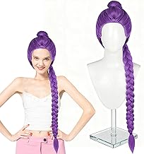 Purple Long Wig for Cosplay Costume for Children, Anime Wig for Cosplay, Long Braids for Children's Halloween Costumes, for Halloween, Cosplay Accessories