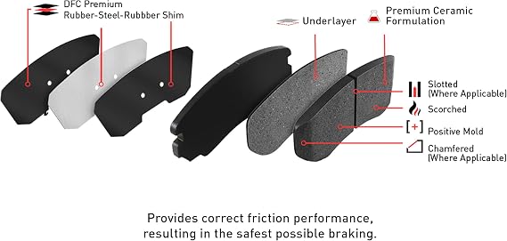 DFC Rear 3000 Ceramic Brake Pads| Fits 2013-2014 Dodge Attitude
