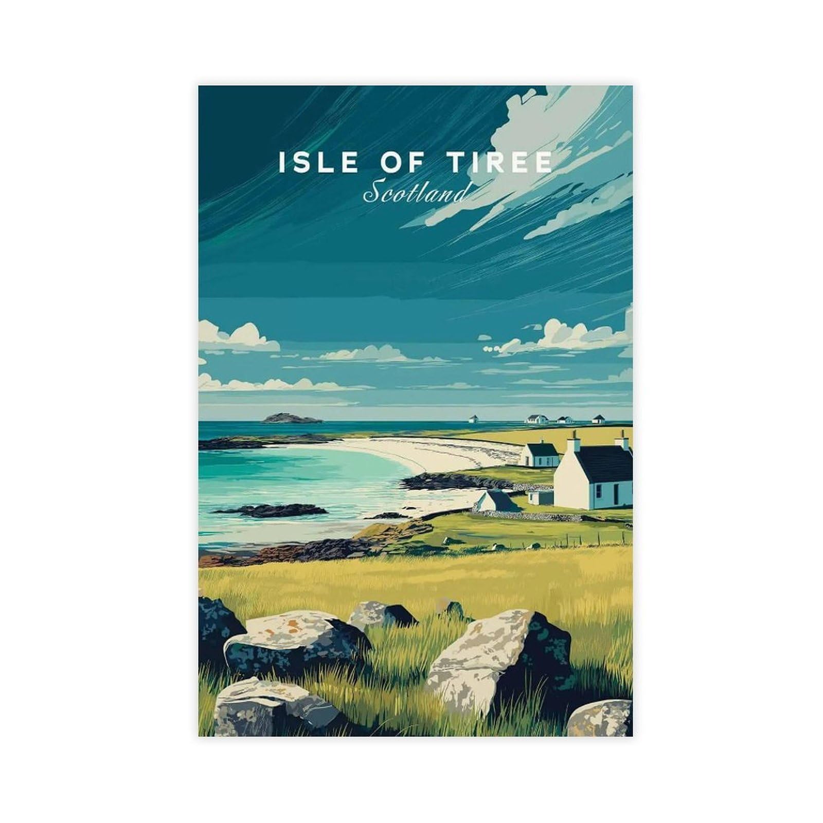 Bareronor Isle of Tiree Sea View Canvas Poster Bedroom Decor Landscape Office Room Decor Gift 24" L X 36" W