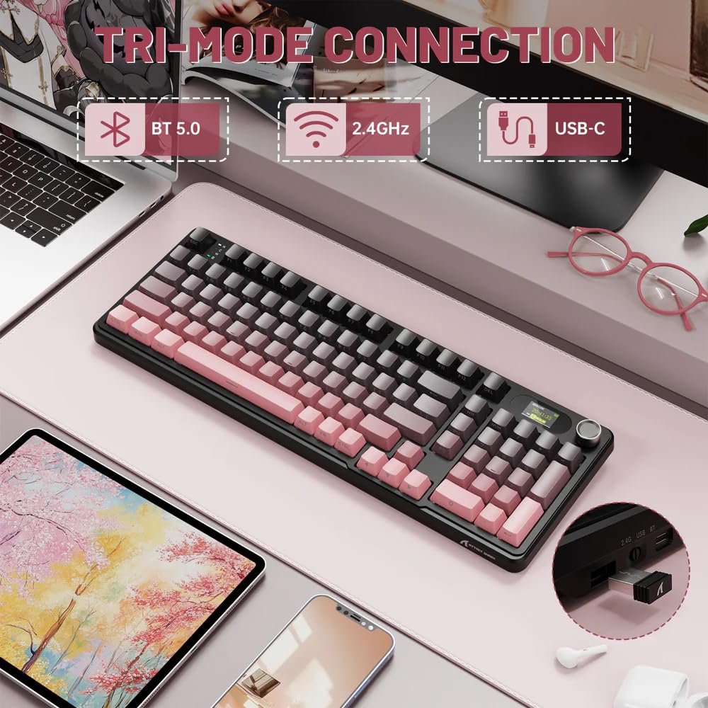 Teclado Mecânico Sem Fio ATTACK SHARK X98PRO 99 Teclas Tri-Mode