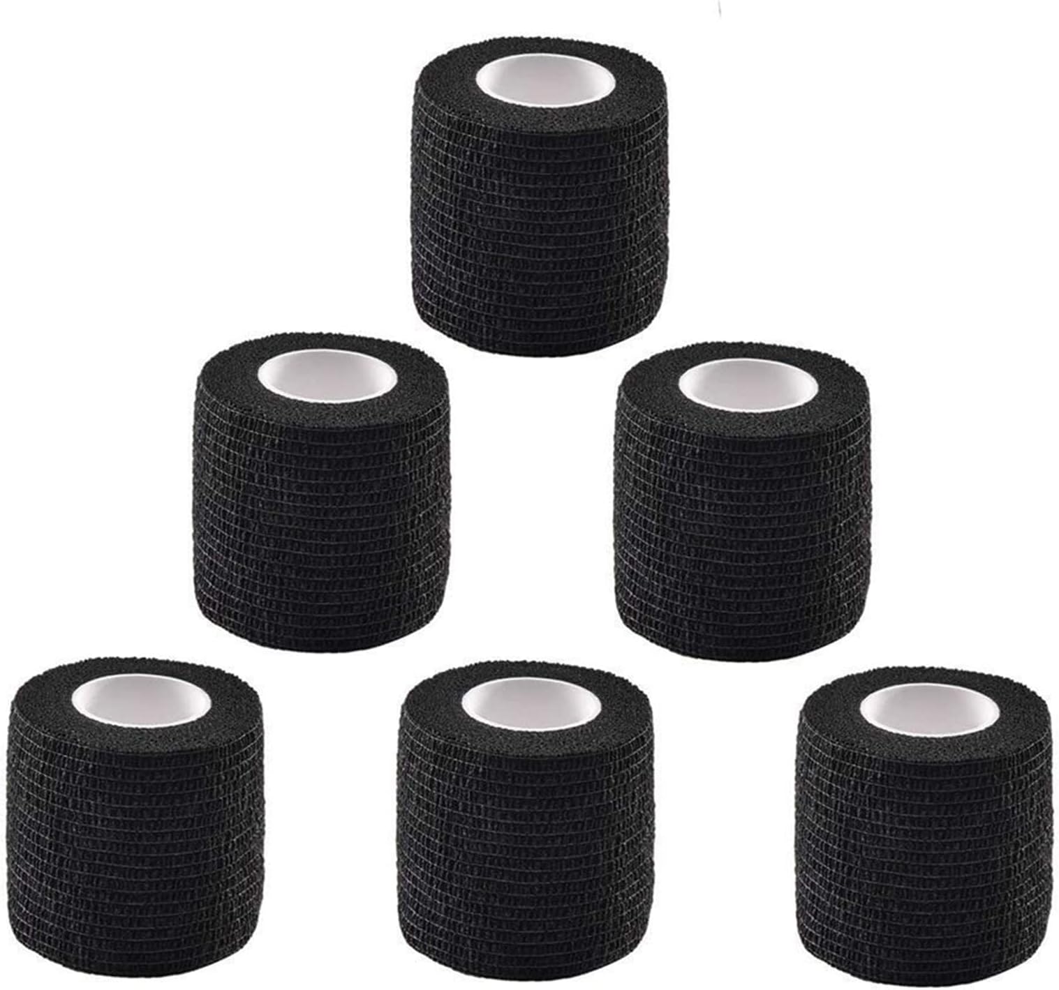 Tattoo Grip Cover 6pcs Disposable Self Adhering Elastic Non-Woven Bandage Wrap for Tattoo Handle Grip Tube,Postoperative Wound,Sports Protection (Black) … …