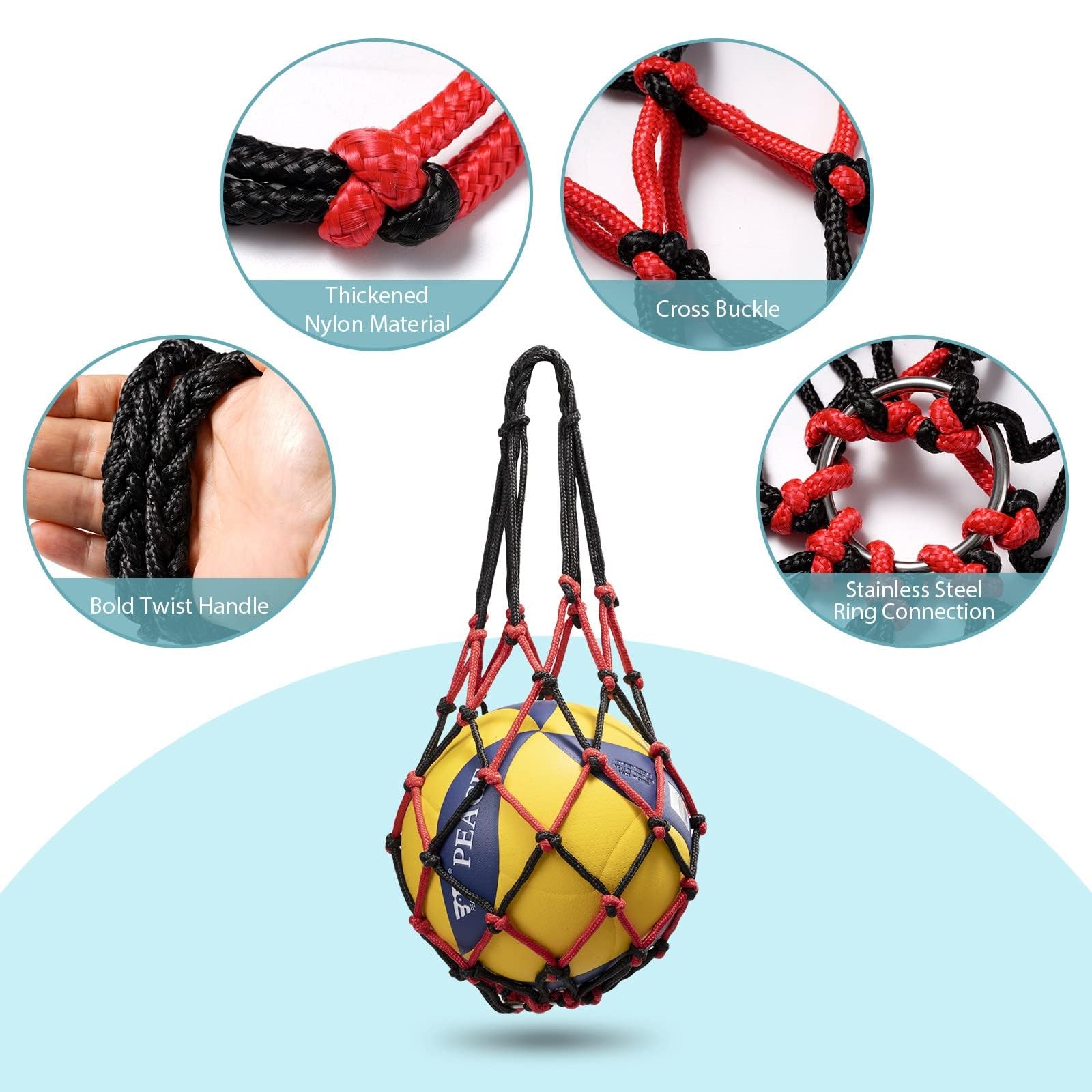 DoGeek Net Bolsas Balones Negro para Baloncesto Voleibol Fútbol