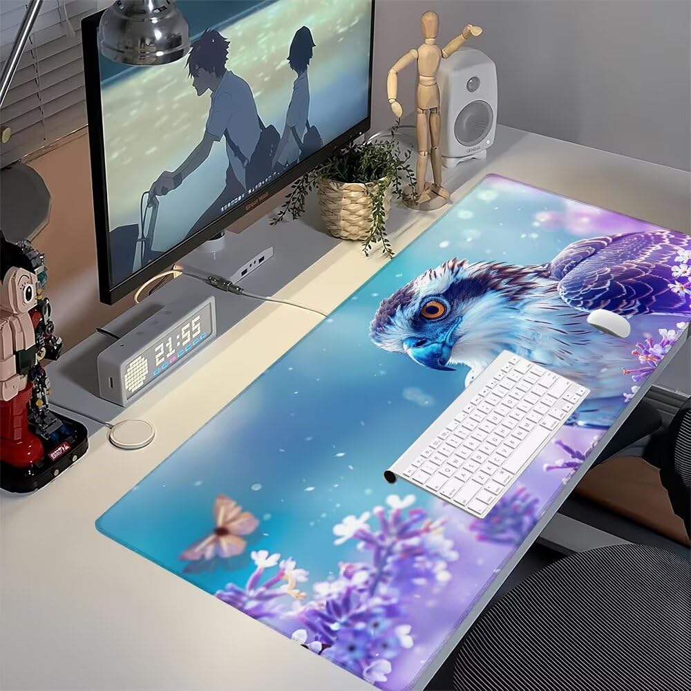 Viola Tappetino Mouse XXL 1000x500x3mm, Gaming Tappetino Mouse Aquila Mousepad con Base in Impermeabile Gomma Antiscivolo per Tastiera Computer Ufficio Idea Regalo Festa del Papà e Compleanno X-996