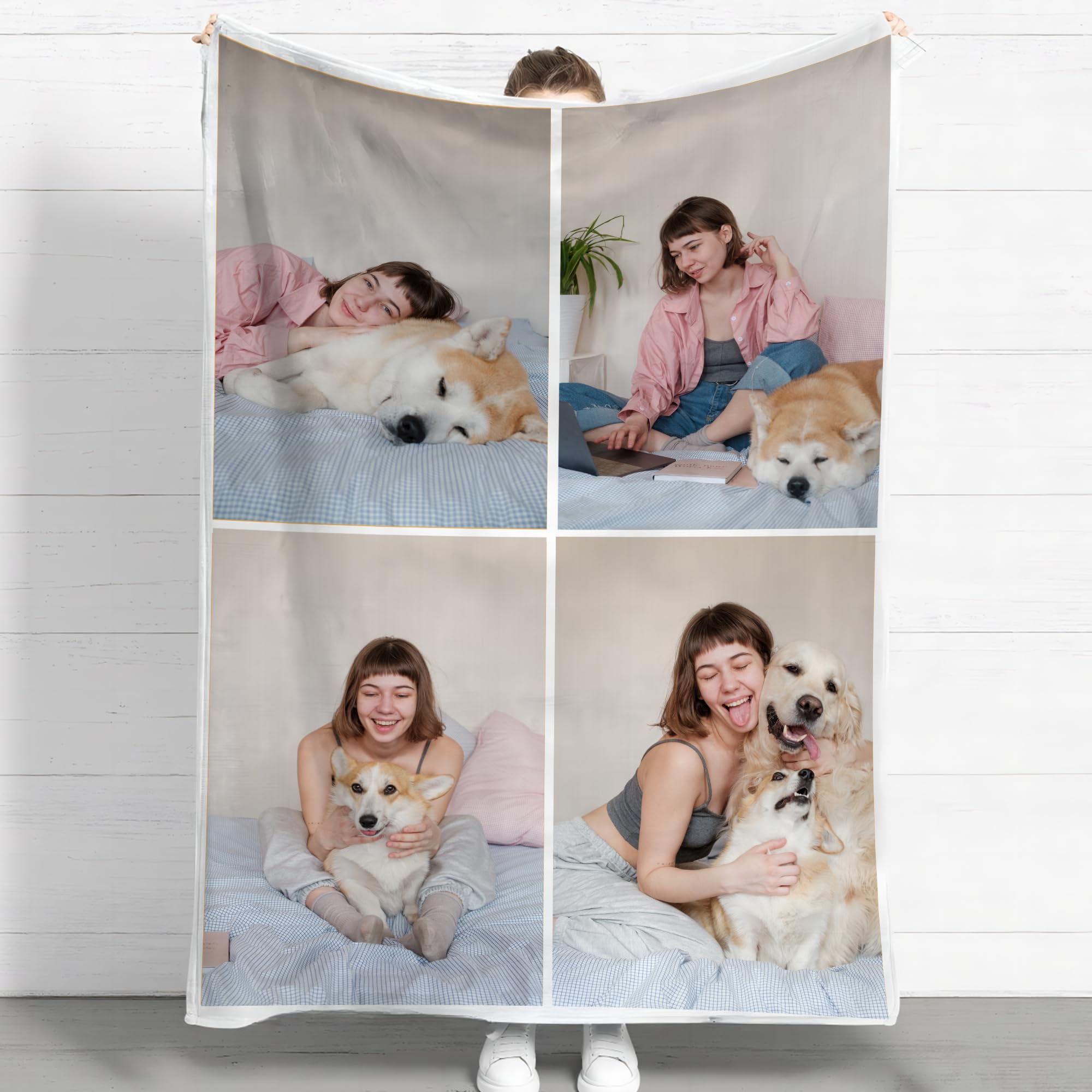 Customised Blanket with photos, Personalized Photos Throw Blanket for Adults Kids, Personalised Gifts for Wife Husband Family Friends Birthday Valentines Christmas