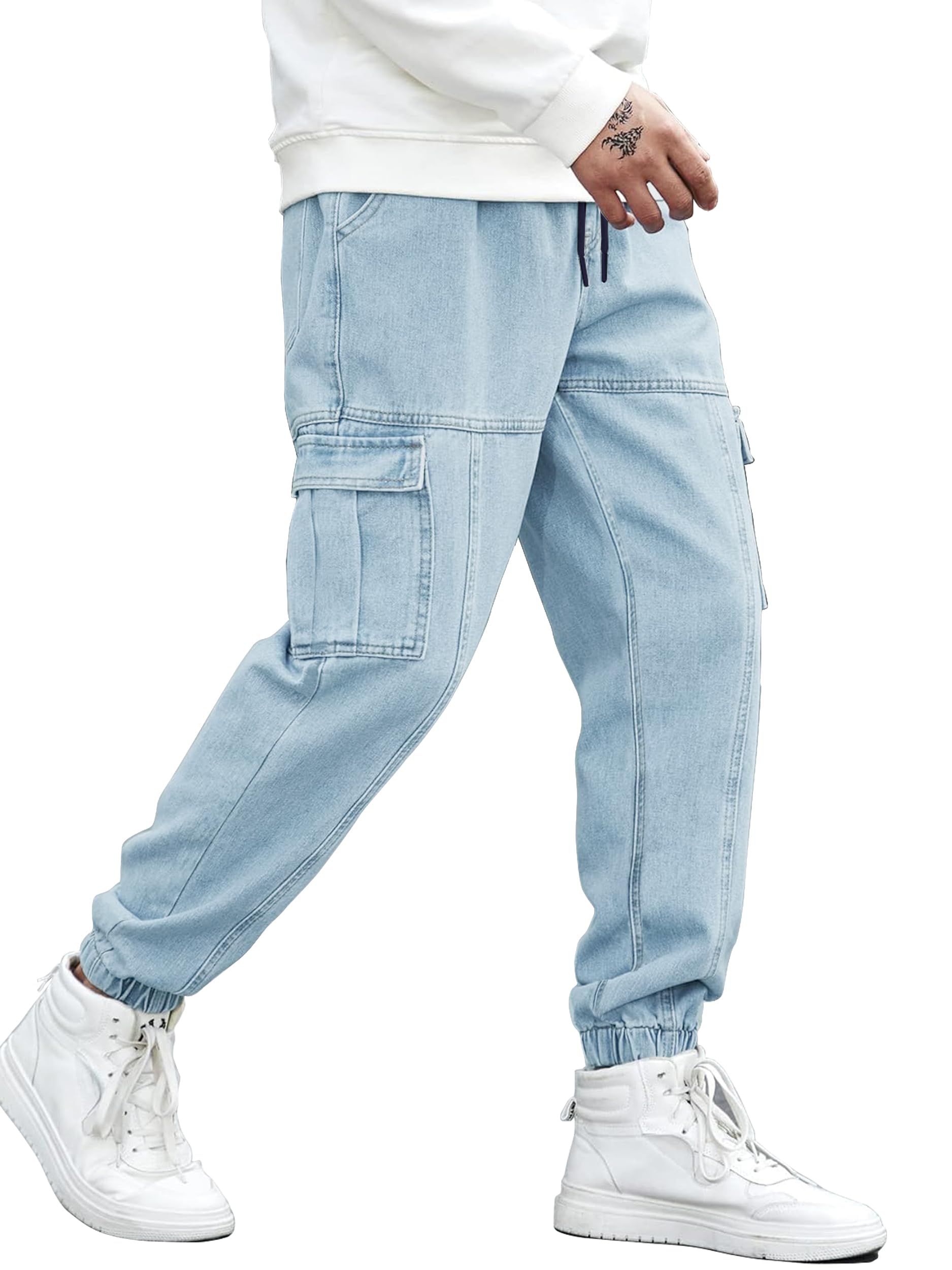 Loose Fit Men's Flip Pocket Jean || Mens Stylish Loose Fit Denim Cargo || Multi-Pocket Styling Pant|| Men Jeans || Jeans for Men-image-17