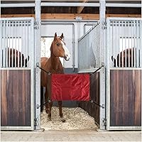 Vista 2 de Guardia de parada de caballos con gancho giratorio a presión,Caballo Stall Pasillo Guardia Valla con correas ajustables Clip de puerta de empuje