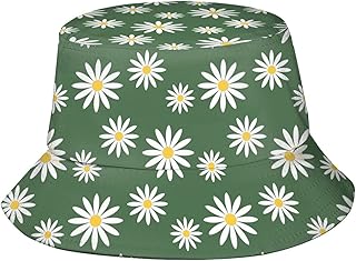 Unisex Daisy Flower Bucket Hat, Summer Beach Sun Hat Fisherman Hats for Women Men Teens, Packable Outdoor Cap