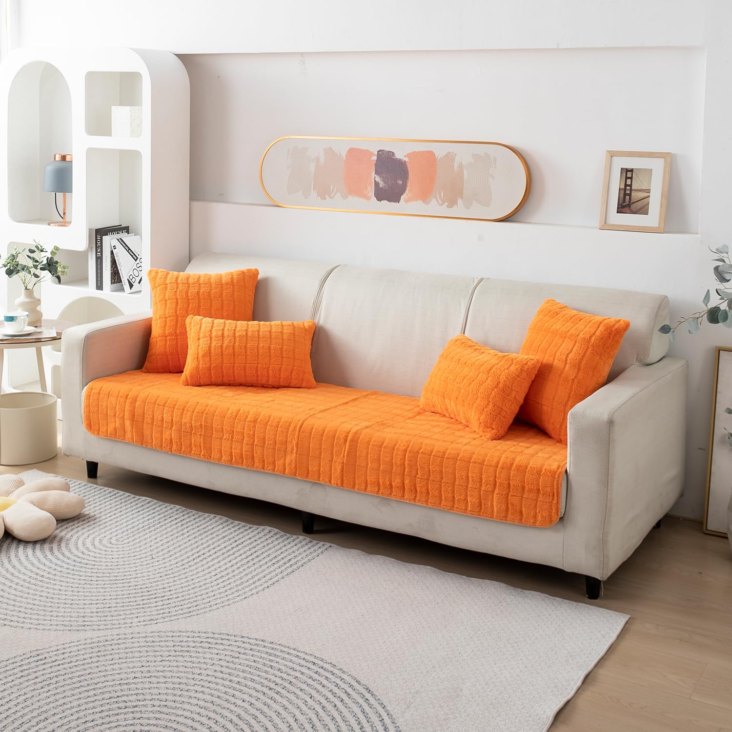 HOKIPO Plush Sofa Arm Cover 2 Pcs, Orange (AR-5151-L-OR*2) (B0D3PV84YZ) Amazon Price History, Amazon Price Tracker